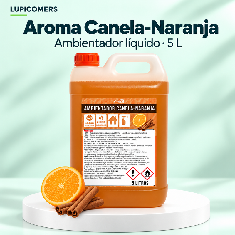 Ambientador líquido Canela y Naranja de 5 litros