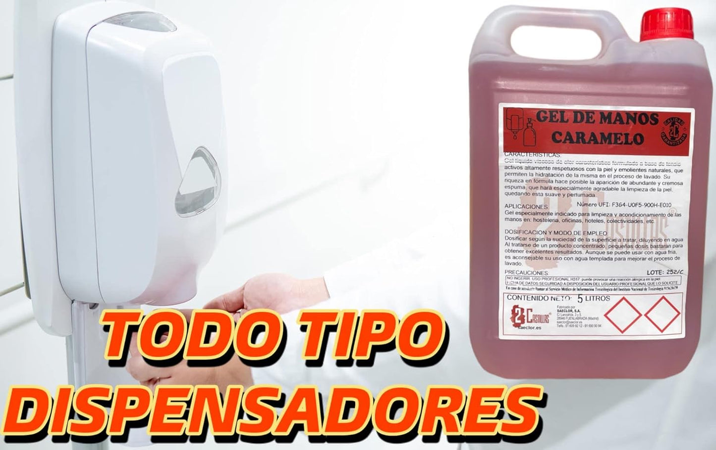 Jabón Líquido de Manos Hidratante con Aroma a Caramelo Pack de 3 5L
