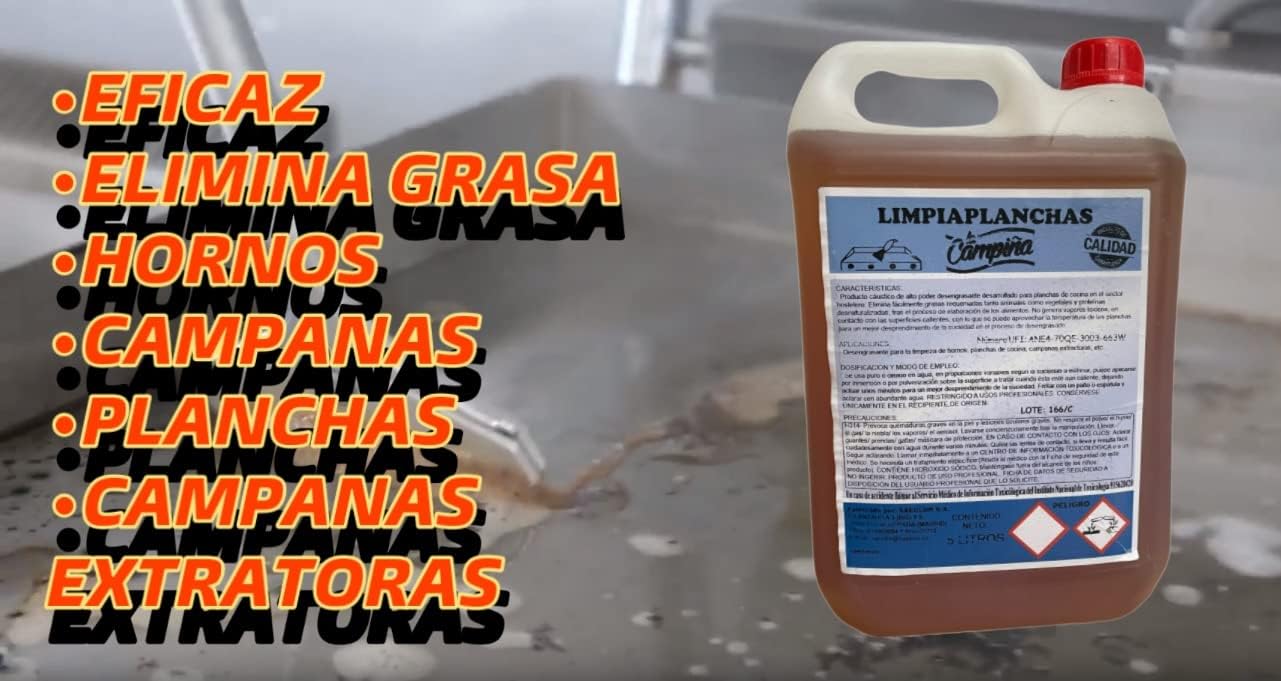 Limpiador desengrasante potente para planchas de cocina