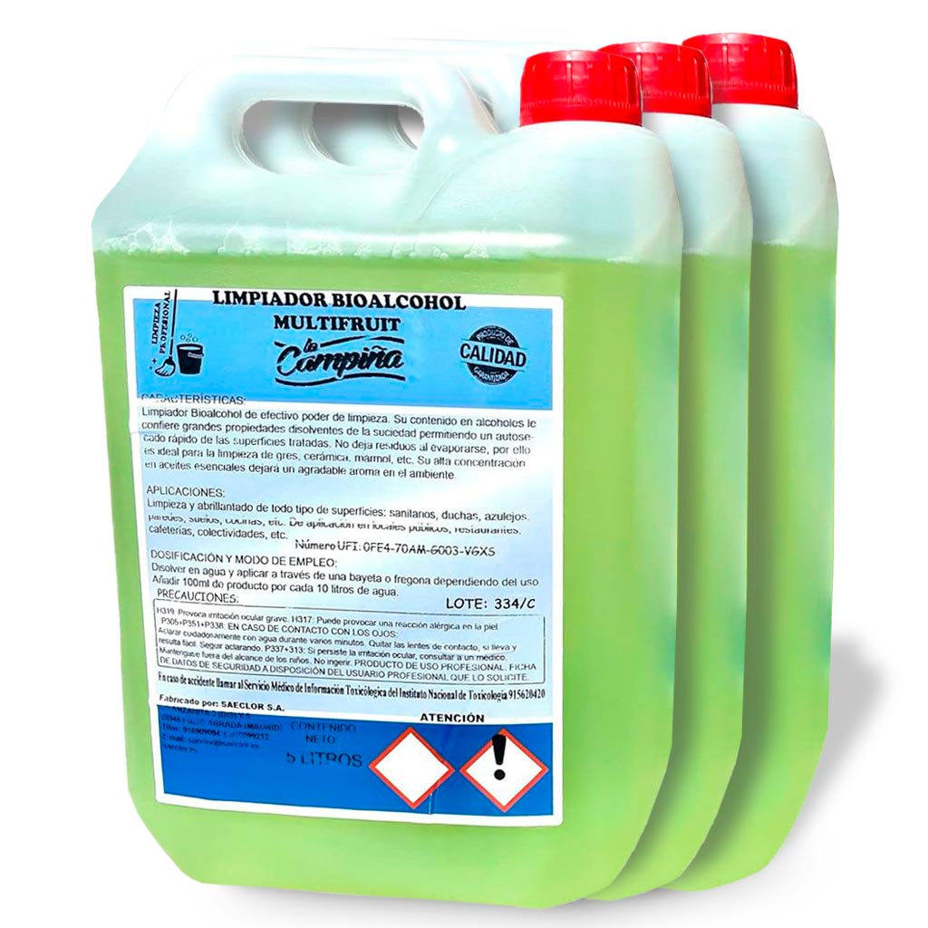Limpiador fregasuelos bioalcohol con aroma multi fruit 5L pack ahorro