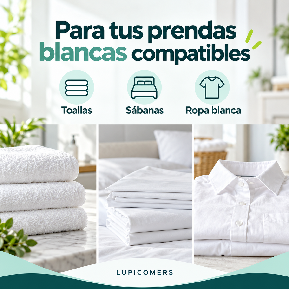 Lejía para ropa blanca en lavadora | Pack 3 × 1 L