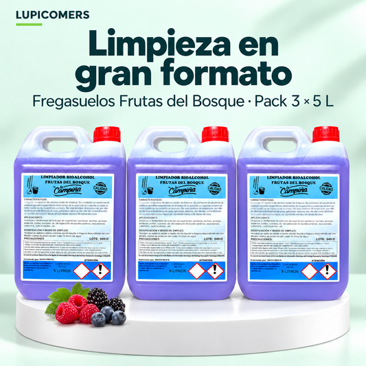 Fregasuelos Frutas del Bosque con bioalcohol | Pack 3 × 5 L