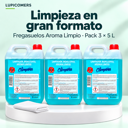 Fregasuelos aroma Limpio con bioalcohol | Pack 3 × 5 L
