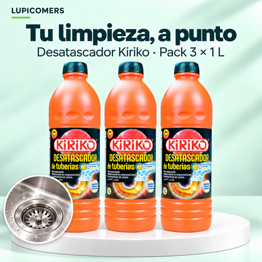 Desatascador de tuberías líquido Kiriko | Pack 3 unidades