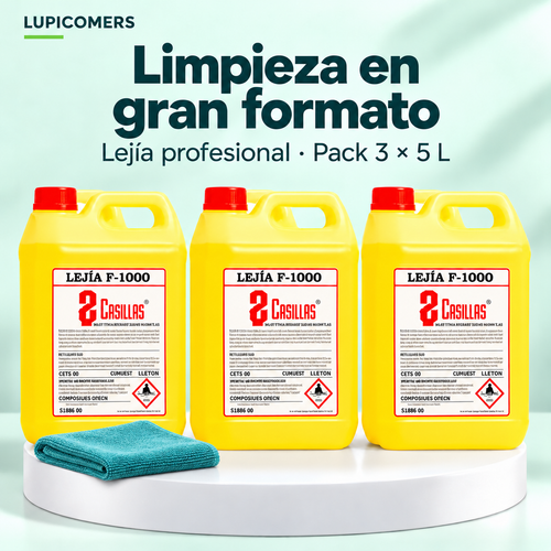 Lejía para limpieza de superficies | Pack 3 × 5 L