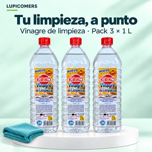 Vinagre de limpieza Kiriko | Pack 3 × 1 L