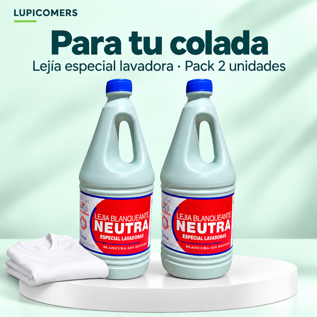 Lejía para ropa blanca en lavadora | Pack 2 unidades