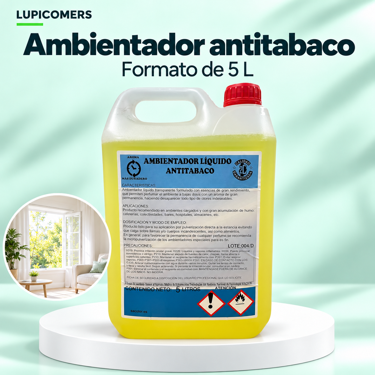 Ambientador antitabaco líquido | Garrafa 5 L