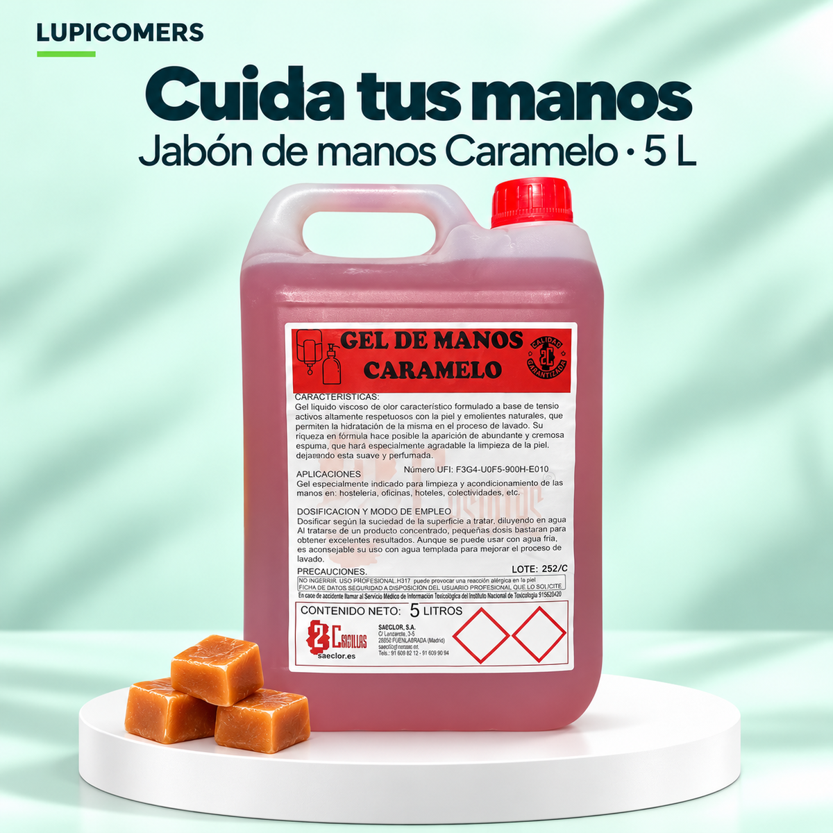 Jabón de manos líquido aroma Caramelo | Garrafa 5 L