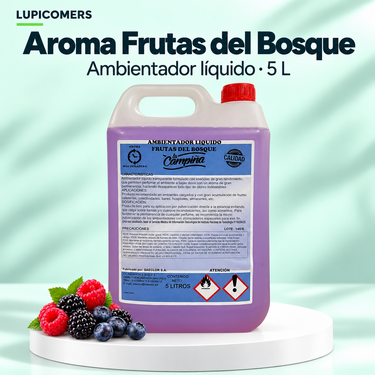 Ambientador líquido Frutas del Bosque | Garrafa 5 L
