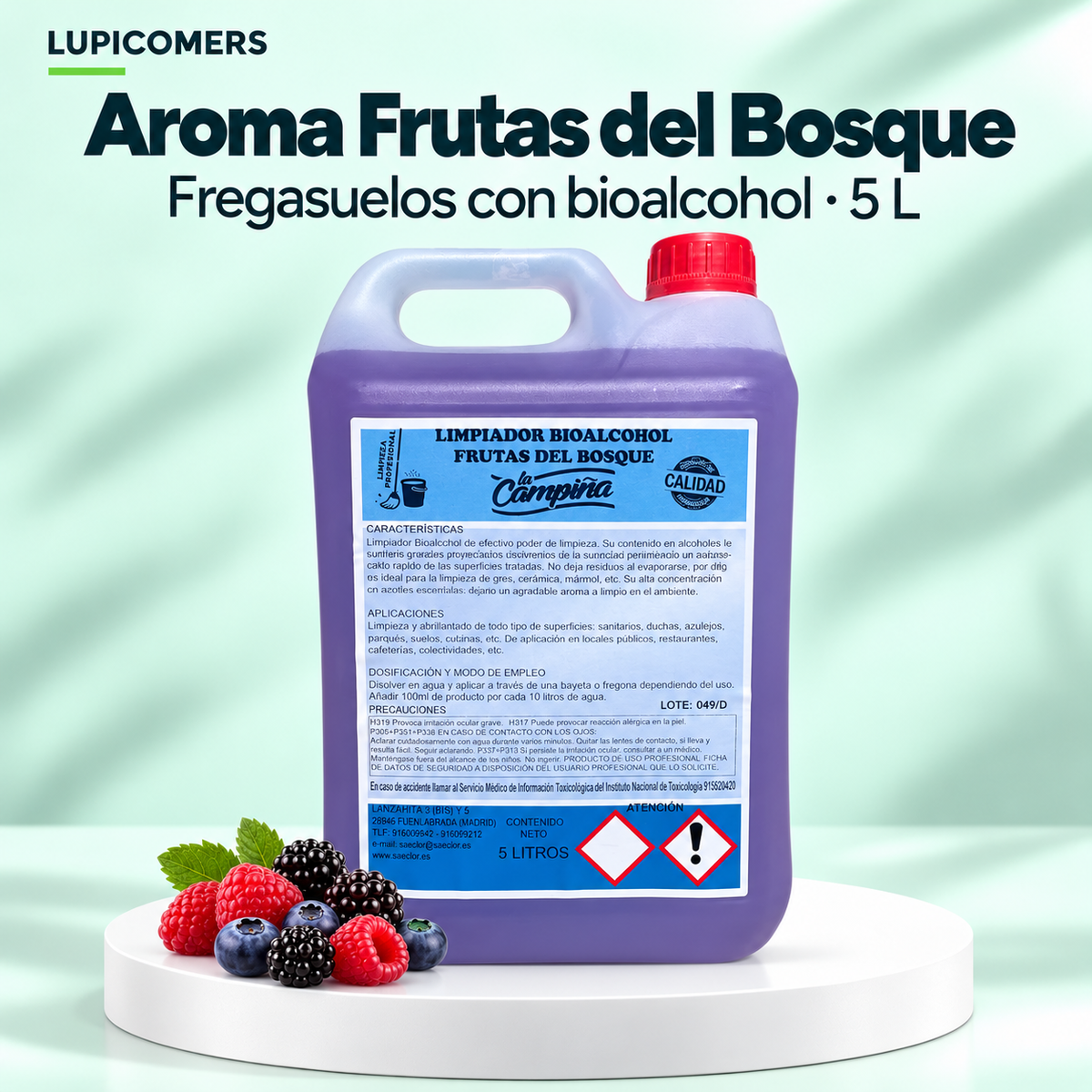 Fregasuelos Frutas del Bosque con bioalcohol 5 L