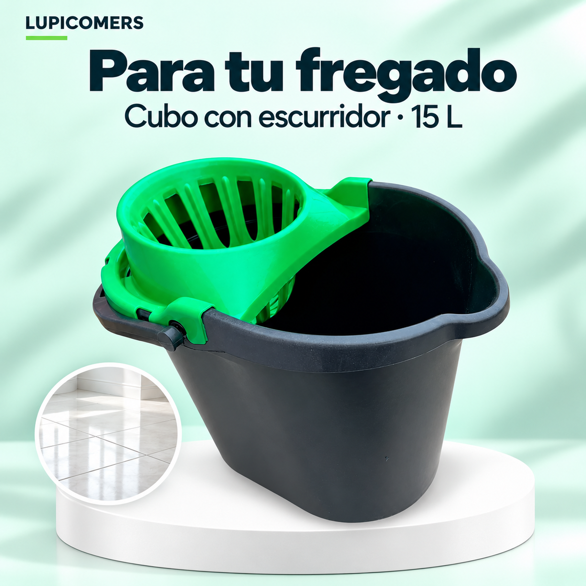 Cubo para fregona de 15 L con escurridor
