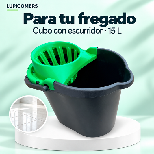 Cubo para fregona de 15 L con escurridor