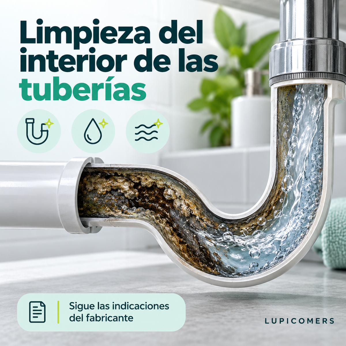 Desatascador de tuberías líquido Kiriko | Pack 3 unidades