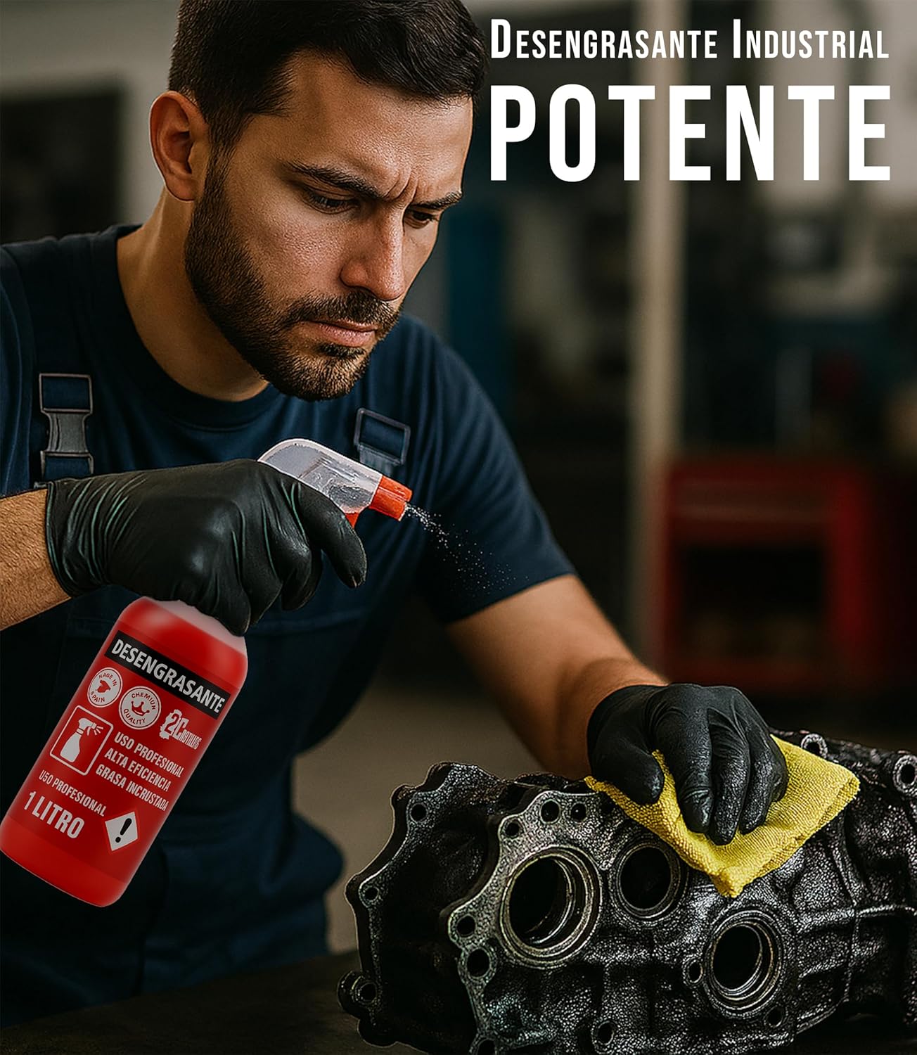 Desengrasante 1 litro para coches, motos y maquinaria