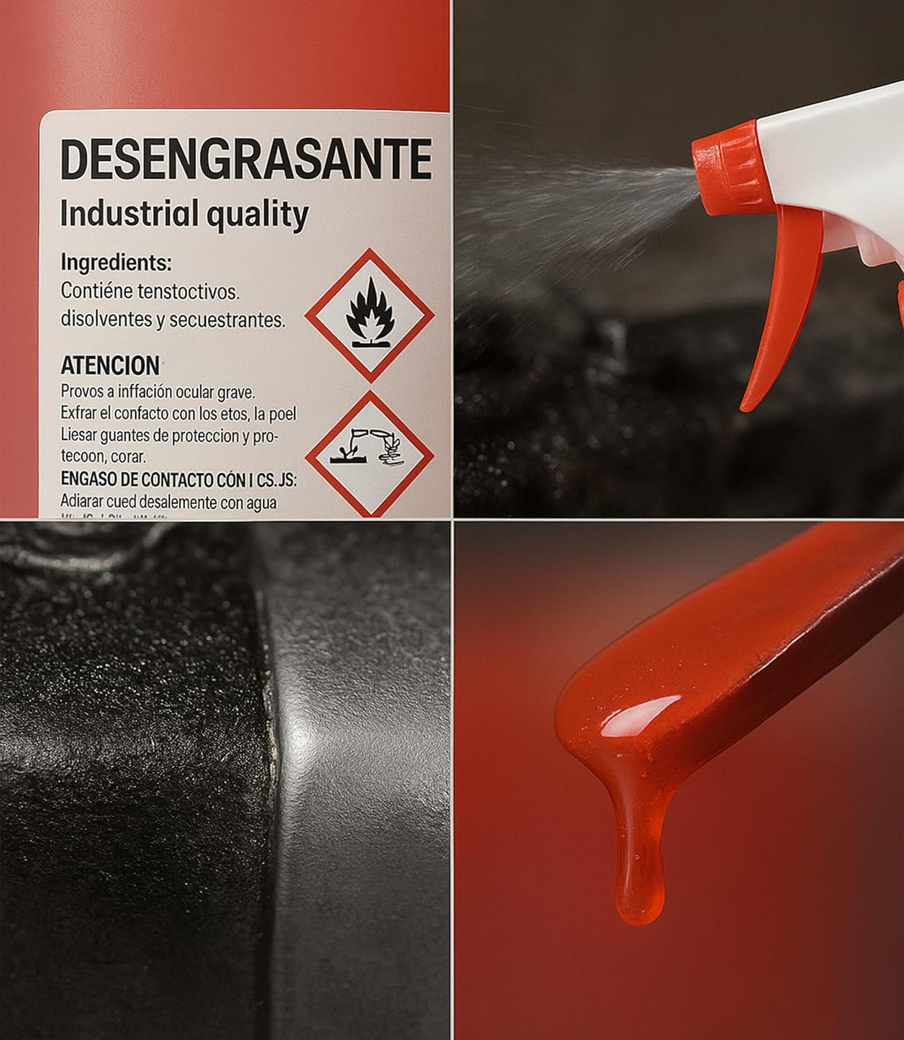 Botella desengrasante 1L elimina grasa de motores y piezas