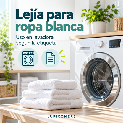 Lejía para ropa blanca en lavadora | Pack 3 × 1 L