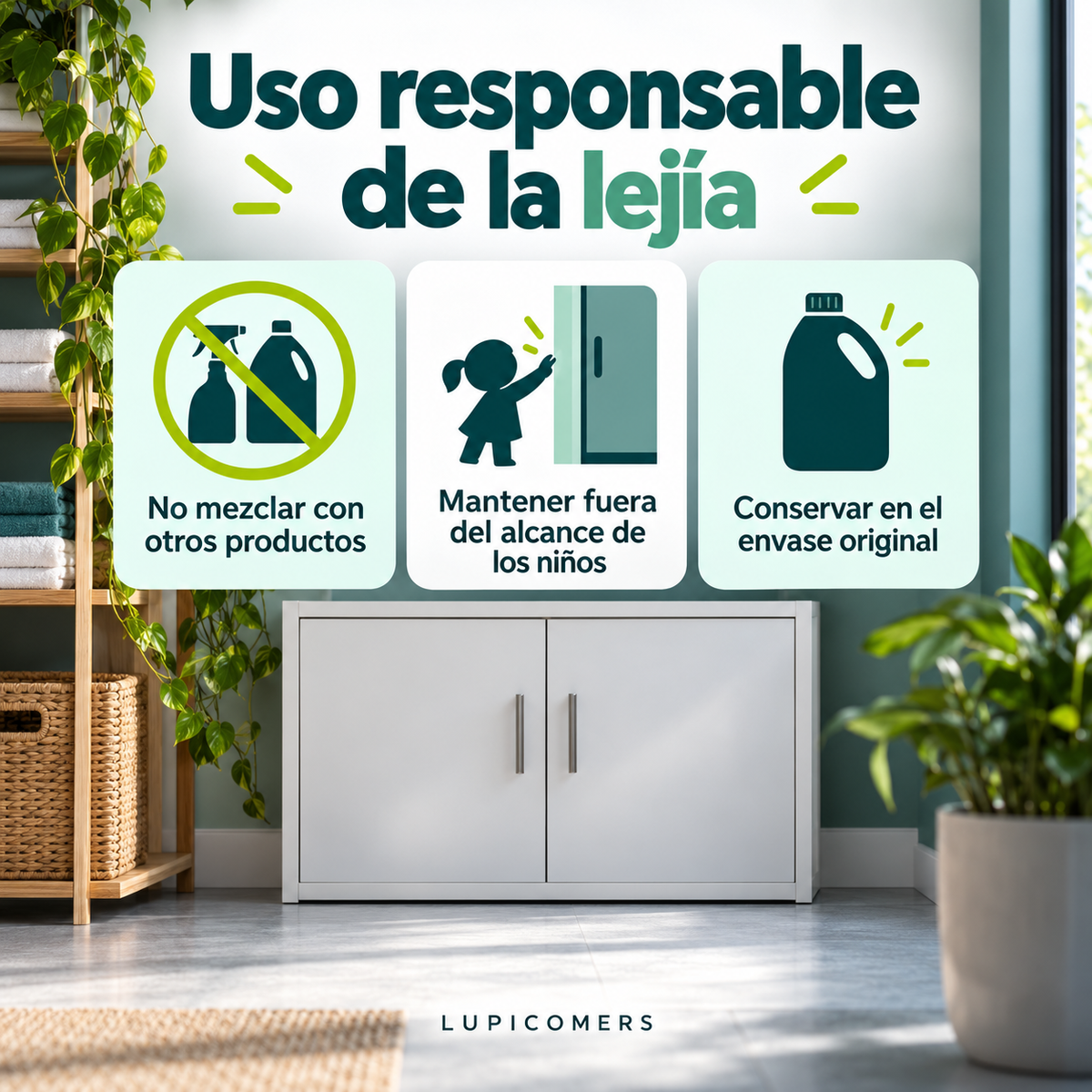 Lejía con detergente aroma Pino | Pack 3 × 2 L